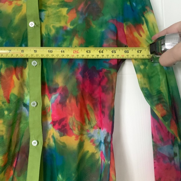 Los Angeles Apparel Tie Dye Micro Mesh Long Sleeve & Mini Skirt Set, L - Picture 6 of 8